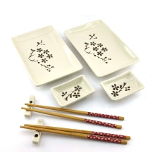 Сервиз для суши «Сакура на белом фоне» (2 персоны) (28×28.3×3.5 см) U купить в интернет магазине подарков ПраздникШоп