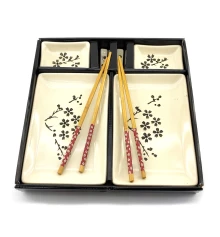 Сервиз для суши «Сакура на белом фоне» (2 персоны) (28×28.3×3.5 см) U купить в интернет магазине подарков ПраздникШоп