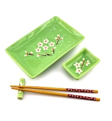 Сервиз для суши «Сакура на зеленом фоне» (28×14 см) (1 персона) N купить в интернет магазине подарков ПраздникШоп