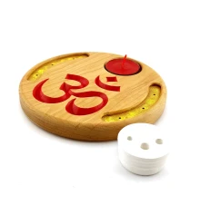 Подставка под благовония «Ом» (d14 смh1.8 см) массив дерева купить в интернет магазине подарков ПраздникШоп