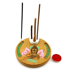 Подставка под благовония «Будда» (d14 смh1.8 см) дерево купить в интернет магазине подарков ПраздникШоп