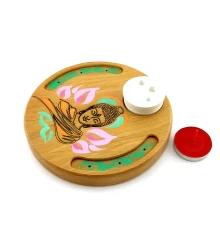 Подставка под благовония «Будда» (d14 смh1.8 см) дерево купить в интернет магазине подарков ПраздникШоп