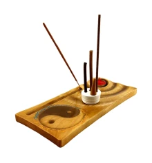 Подставка под благовония «Инь-янь» (24.5×12×1.8 см) массив дерева купить в интернет магазине подарков ПраздникШоп