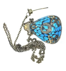 Аромакулон бронзовый инкрустирован бирюзой (5.5×4.5×2 см) купить в интернет магазине подарков ПраздникШоп