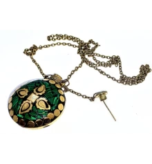 Аромакулон бронзовый инкрустирован малахитом (5.5×4.5×2 см) купить в интернет магазине подарков ПраздникШоп