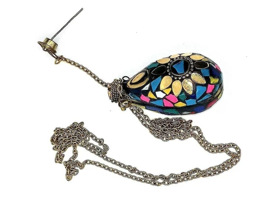 Аромакулон бронзовый с инкрустацией Индия (5.5×4.5×2 см) купить в интернет магазине подарков ПраздникШоп