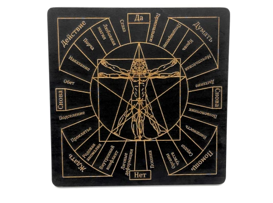 Таблица для работы с маятником «Магические воздействия» темная (26×26×0.8 см) купить в интернет магазине подарков ПраздникШоп