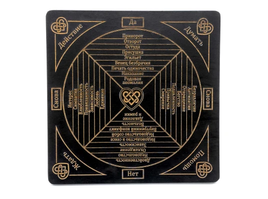 Таблица для работы с маятником «Любовной магии» темная (26×26×0.8 см) купить в интернет магазине подарков ПраздникШоп