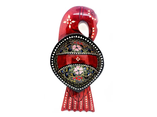 Братина «Птица» из цельного дерева инкрустированная перламутром (34×16.5×6 см) A купить в интернет магазине подарков ПраздникШоп