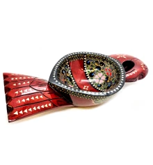 Братина «Птица» из цельного дерева инкрустированная перламутром (34×16.5×6 см) A купить в интернет магазине подарков ПраздникШоп