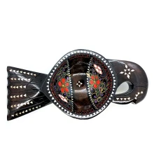 Братина «Птица» из цельного дерева инкрустированная перламутром (34×16.5×6 см) B купить в интернет магазине подарков ПраздникШоп