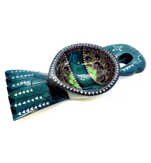 Братина «Птица» из цельного дерева инкрустированная перламутром (34×16.5×6 см) E купить в интернет магазине подарков ПраздникШоп