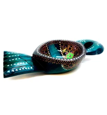 Братина «Птица» из цельного дерева инкрустированная перламутром (34×16.5×6 см) F купить в интернет магазине подарков ПраздникШоп