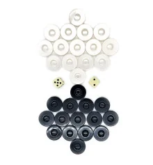 Фишки для нард перламутровые (d-3.6 см) с игральными кубиками в мешочке купить в интернет магазине подарков ПраздникШоп