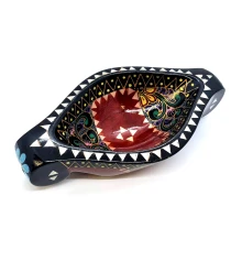 Братина «Ладья» из цельного дерева инкрустированная перламутром (16.5×10×3.5 см) C купить в интернет магазине подарков ПраздникШоп