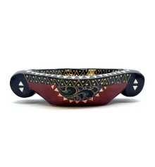 Братина «Ладья» из цельного дерева инкрустированная перламутром (16.5×10×3.5 см) C купить в интернет магазине подарков ПраздникШоп