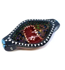 Братина «Ладья» из цельного дерева инкрустированная перламутром (16.5×10×3.5 см) D купить в интернет магазине подарков ПраздникШоп