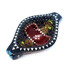 Братина «Ладья» из цельного дерева инкрустированная перламутром (16.5×10×3.5 см) L купить в интернет магазине подарков ПраздникШоп