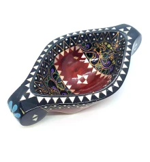 Братина «Ладья» из цельного дерева инкрустированная перламутром (16.5×10×3.5 см) G купить в интернет магазине подарков ПраздникШоп