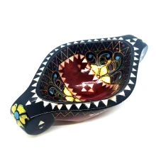 Братина «Ладья» из цельного дерева инкрустированная перламутром (16.5×10×3.5 см) F купить в интернет магазине подарков ПраздникШоп