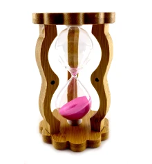 Часы песочные в бамбуке розовый песок (10 мин) (14.5×8.5×5.5 см) купить в интернет магазине подарков ПраздникШоп