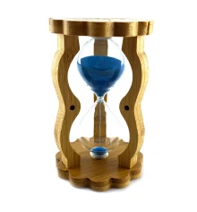 Часы песочные в бамбуке синий песок (10 мин) (14.5×8.5×5.5 см) купить в интернет магазине подарков ПраздникШоп