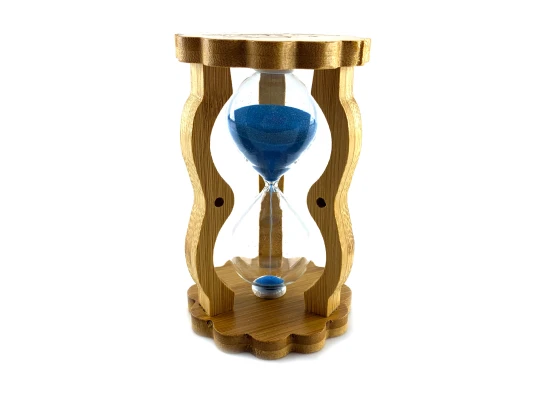 Часы песочные в бамбуке синий песок (10 мин) (14.5×8.5×5.5 см) купить в интернет магазине подарков ПраздникШоп