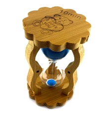 Часы песочные в бамбуке синий песок (10 мин) (14.5×8.5×5.5 см) купить в интернет магазине подарков ПраздникШоп