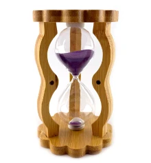 Часы песочные в бамбуке фиолетовый песок (10 мин) (14.5×8.5×5.5 см) купить в интернет магазине подарков ПраздникШоп