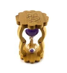 Часы песочные в бамбуке фиолетовый песок (10 мин) (14.5×8.5×5.5 см) купить в интернет магазине подарков ПраздникШоп