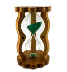 Часы песочные в бамбуке зеленый песок (10 мин) (14.5×8.5×5.5 см) купить в интернет магазине подарков ПраздникШоп