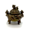 Аромакурительница«Китайский Лев с драконами» для благовоний бронзовая (10×11×11 см)