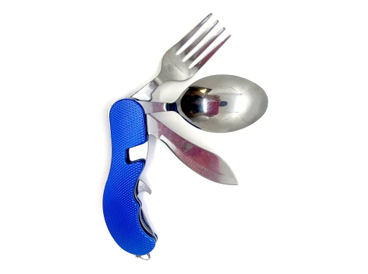 Набор туриста синий (4 в 1) (10×4×3.5 см) купить в интернет магазине подарков ПраздникШоп