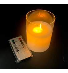 Свеча с Led подсветкой с движущимся пламенем и пультом управления (10×7.5×15 см) купить в интернет магазине подарков ПраздникШоп