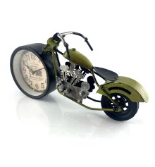 Часы настольные «Мотоцикл» зеленые (28×15×7.5 см) купить в интернет магазине подарков ПраздникШоп