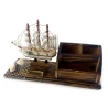 Модель парусника с подставкой для ручек и визиток (25.5×8×13.5 см)