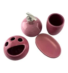 Набор для ванной керамический розовый (17×14×10 см) купить в интернет магазине подарков ПраздникШоп