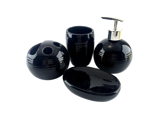 Набор для ванной керамический черный (17×14×10 см) купить в интернет магазине подарков ПраздникШоп