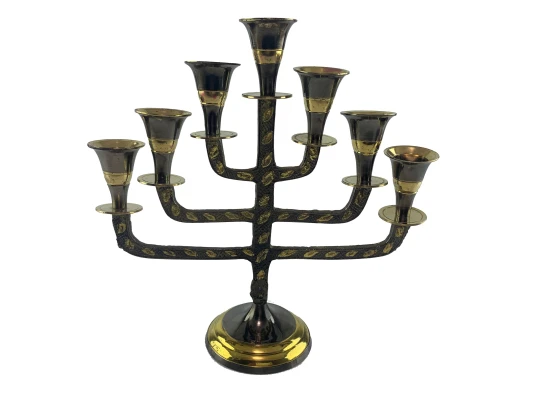 Подсвечник менора бронзовый Антик. (19×19×6.5 см) купить в интернет магазине подарков ПраздникШоп