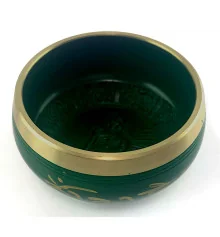 Чаша поющая бронзовая «Будда» зеленая (11.5×10.6×6 см) купить в интернет магазине подарков ПраздникШоп