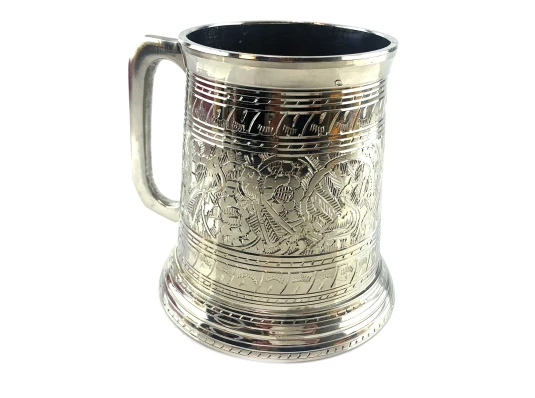 Кружка бронзовая серебристая (14×11.4×10.9 см) 400 мл купить в интернет магазине подарков ПраздникШоп