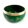 Чаша поющая бронзовая «Будда» зеленая (11.2×10.1×5.1 см)