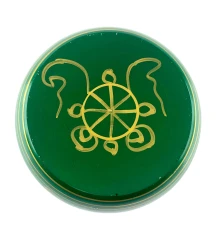 Чаша поющая бронзовая «Будда» зеленая (11.2×10.1×5.1 см) купить в интернет магазине подарков ПраздникШоп