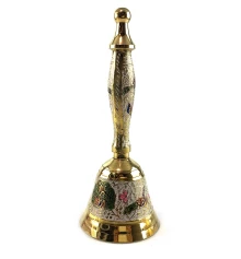 Колокольчик с ручкой с рисунком бронзовый «Павлины на белом фоне» (18×7.6 см) купить в интернет магазине подарков ПраздникШоп