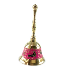 Колокольчик с ручкой с рисунком бронзовый «Птицы на розовом фоне» (12.5×6 см) купить в интернет магазине подарков ПраздникШоп
