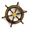 Штурвал деревянный с бронзовой вставкой (42×4.2 см)