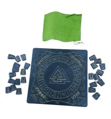 Рунический комплект : темные руны с темным руническим алтарем на украинсом языке и мешочком купить в интернет магазине подарков ПраздникШоп