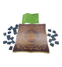 Рунический комплект : темные руны с эксклюзивным рун. алтарем на украинсом языке и мешочком купить в интернет магазине подарков ПраздникШоп