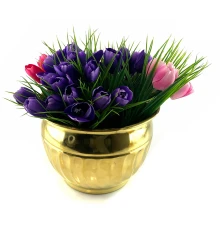 Кашпо « Золотистая Роскошь» (15×21 см) купить в интернет магазине подарков ПраздникШоп