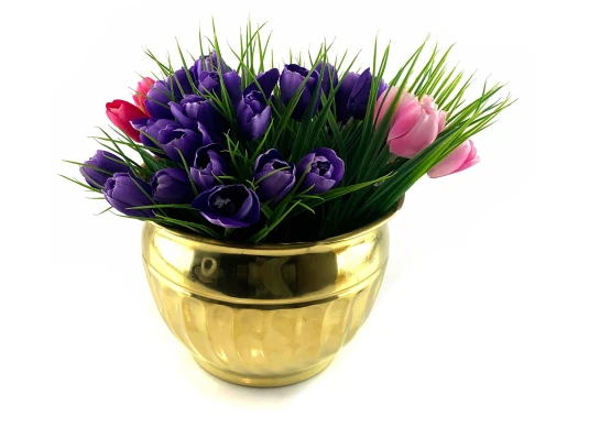 Кашпо « Золотистая Роскошь» (15×21 см) купить в интернет магазине подарков ПраздникШоп